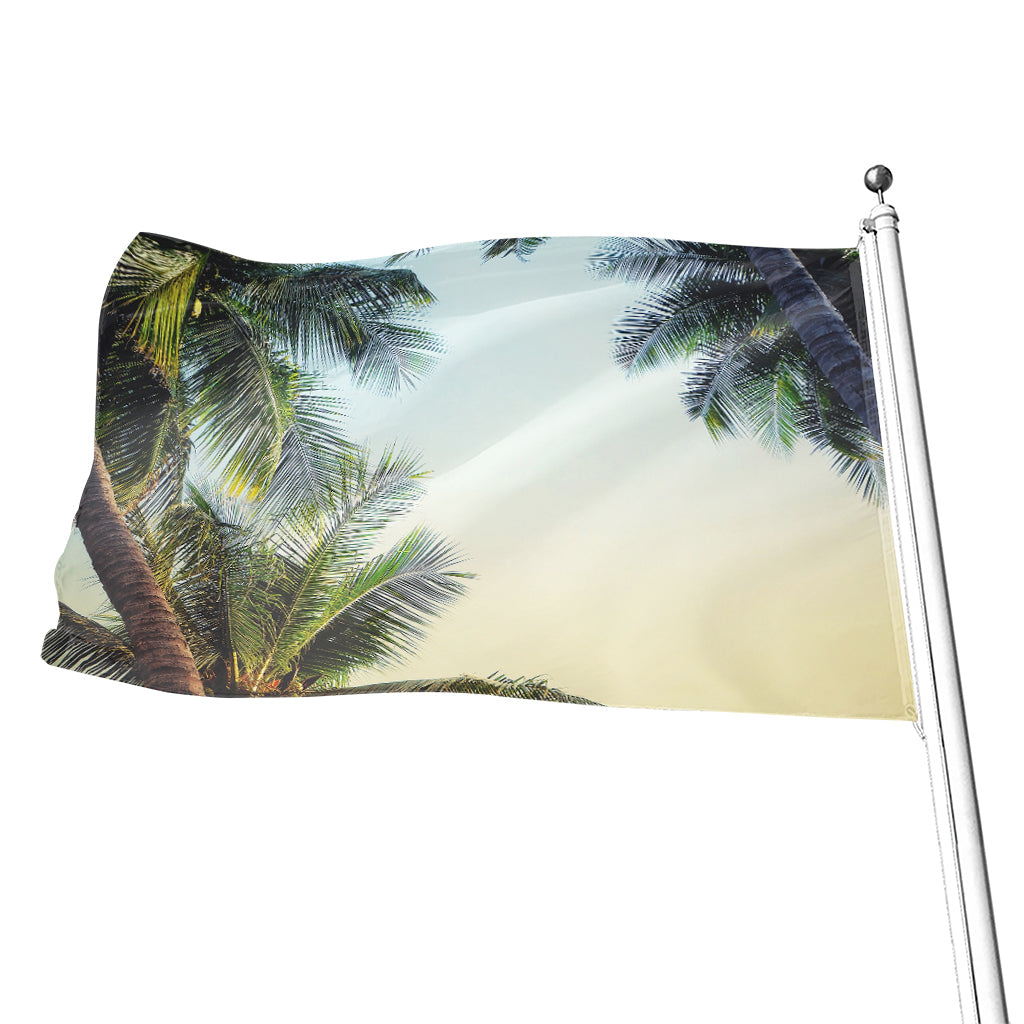 Vintage Coconut Tree Print Flag