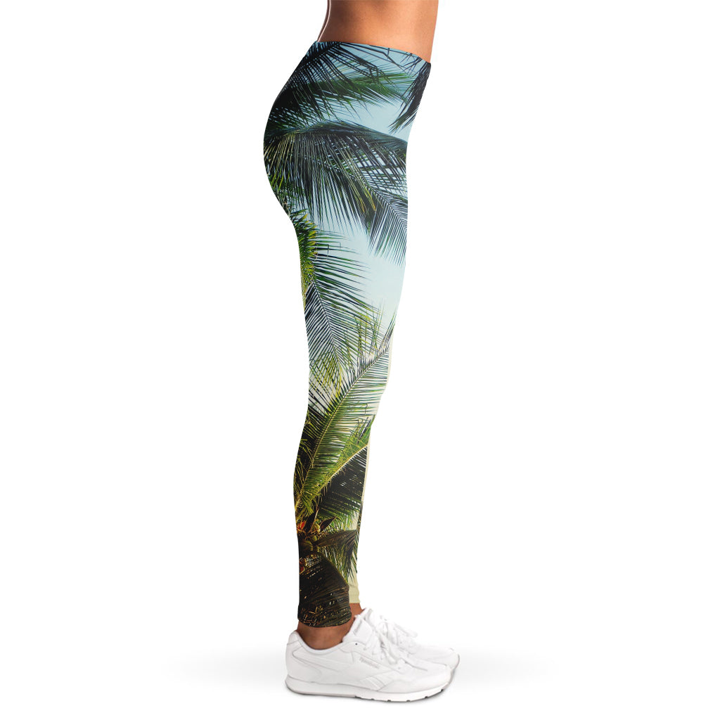 Vintage Coconut Tree Print Women's Leggings