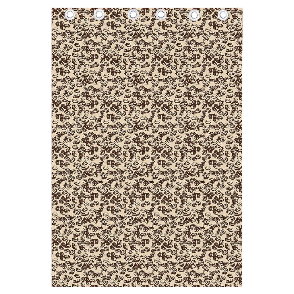 Vintage Coffee Bean Pattern Print Curtain