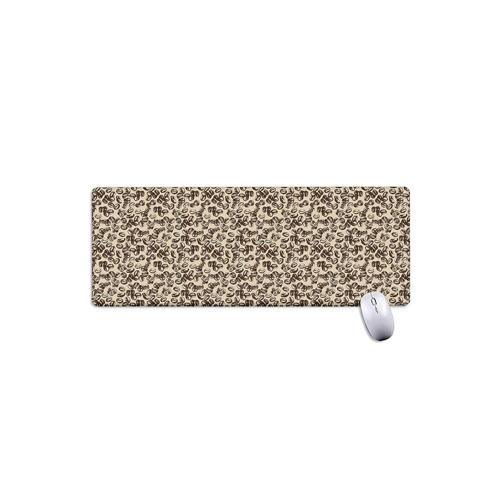 Vintage Coffee Bean Pattern Print Extended Mouse Pad