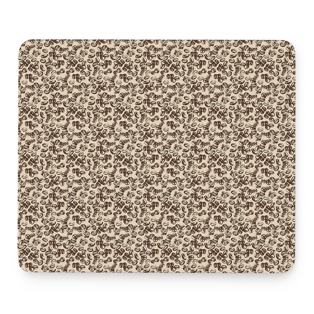 Vintage Coffee Bean Pattern Print Mouse Pad