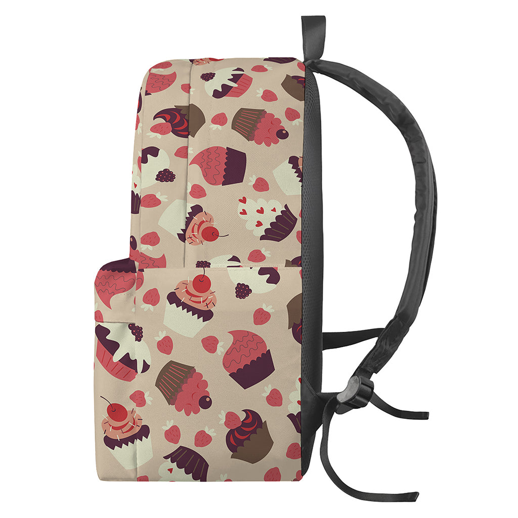Vintage Cupcake Pattern Print Backpack