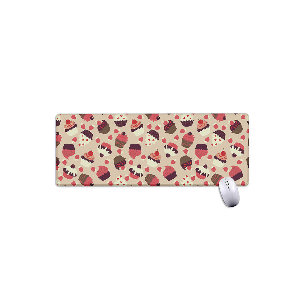 Vintage Cupcake Pattern Print Extended Mouse Pad