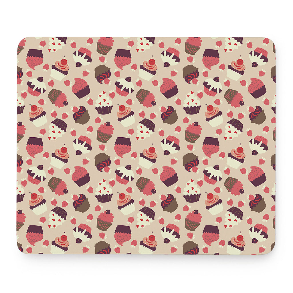 Vintage Cupcake Pattern Print Mouse Pad