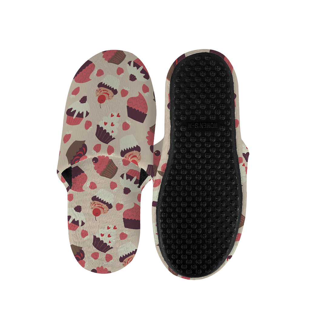 Vintage Cupcake Pattern Print Slippers