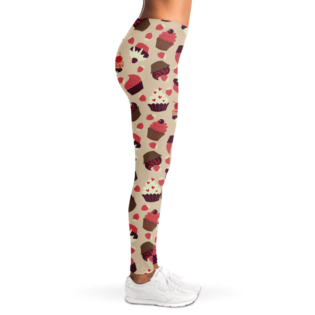 Vintage Cupcake Pattern Print Women's Leggings