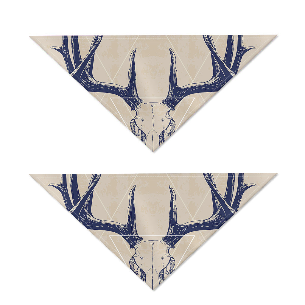 Vintage Deer Skull Print Dog Bandana