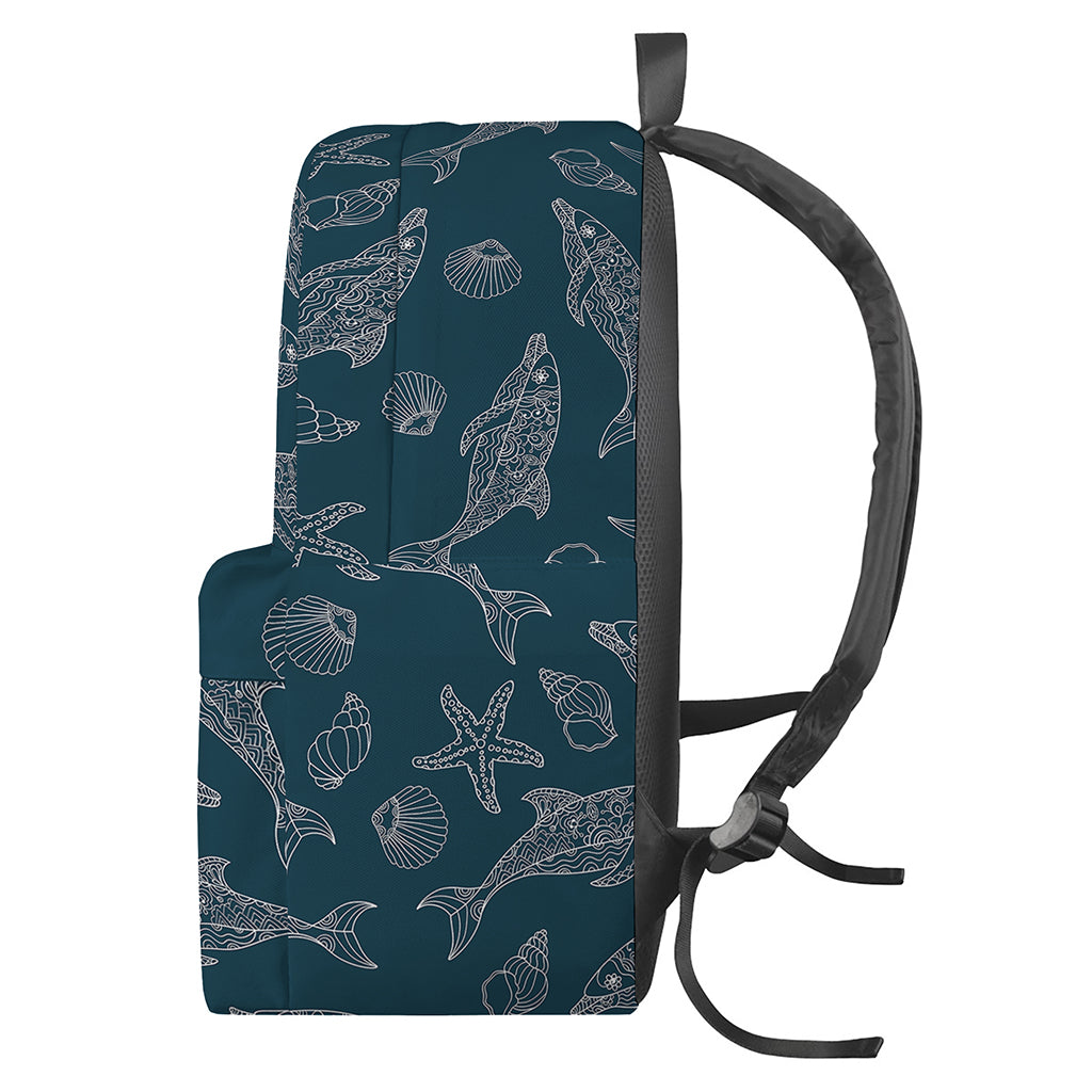 Vintage Dolphins Pattern Print Backpack