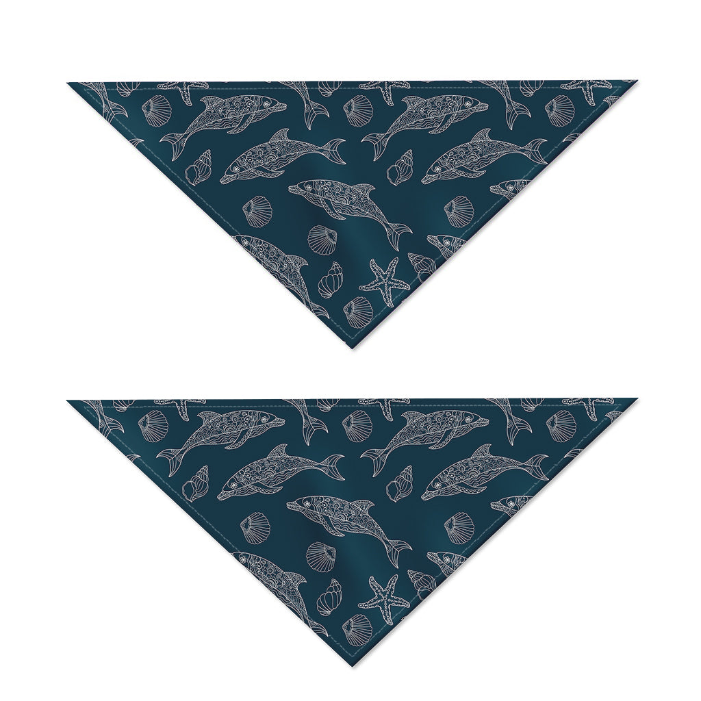 Vintage Dolphins Pattern Print Dog Bandana