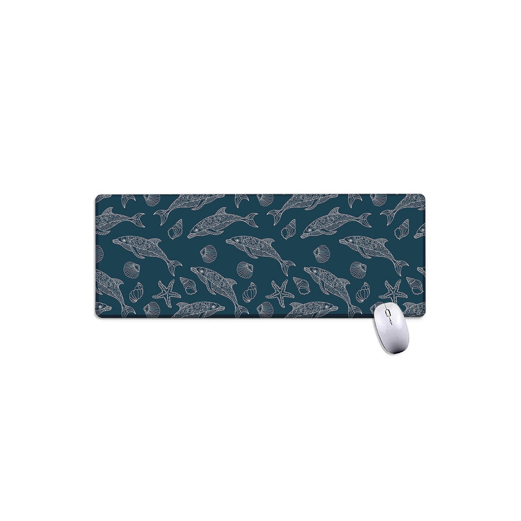 Vintage Dolphins Pattern Print Extended Mouse Pad