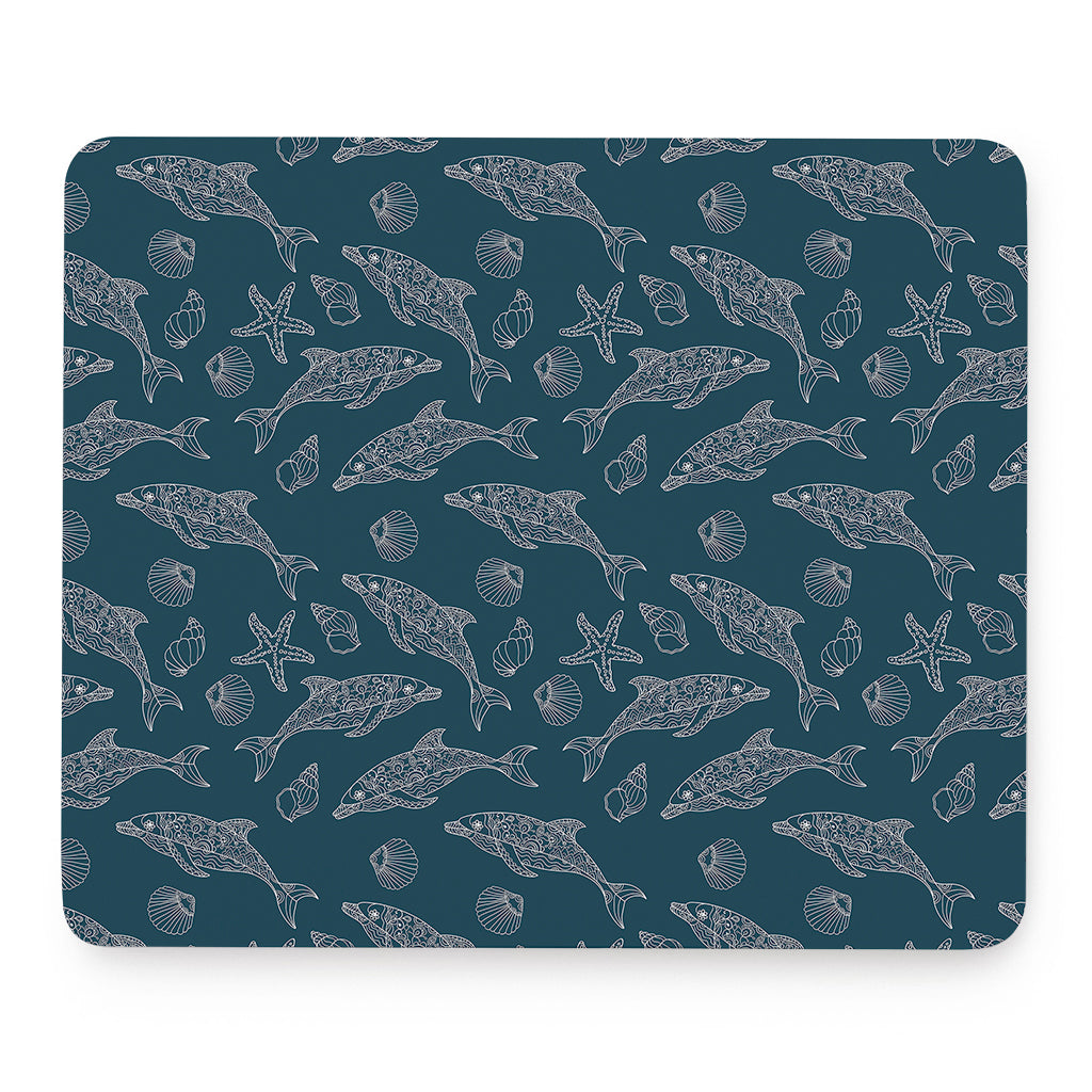 Vintage Dolphins Pattern Print Mouse Pad