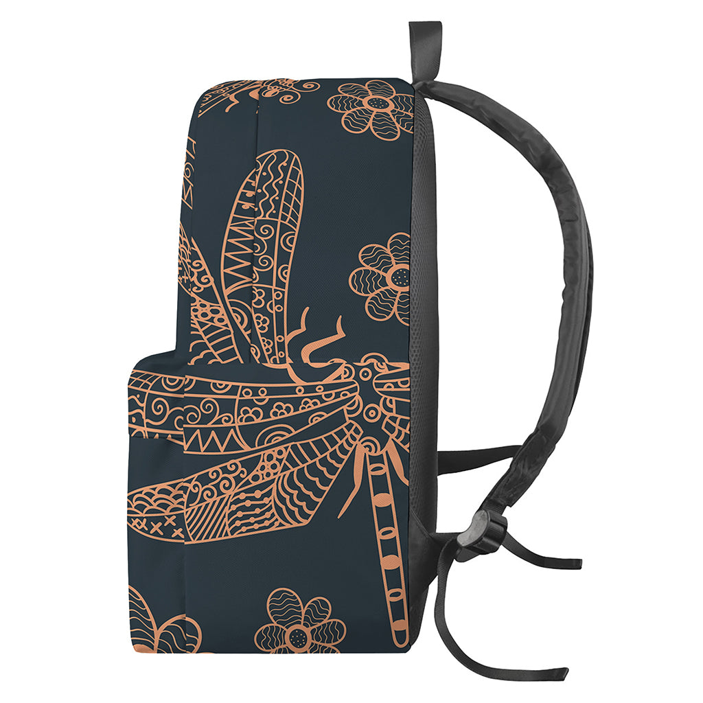 Vintage Dragonfly Pattern Print Backpack