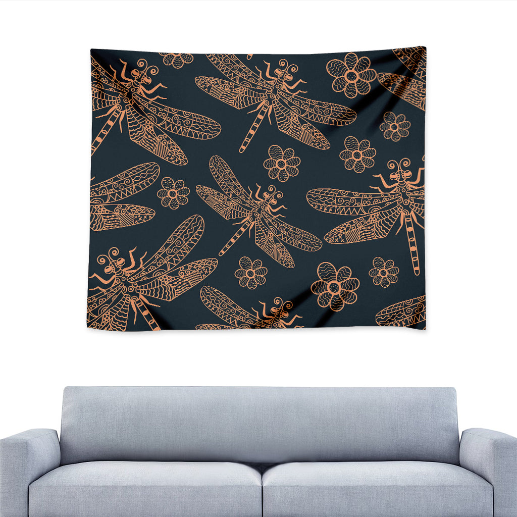 Vintage Dragonfly Pattern Print Tapestry