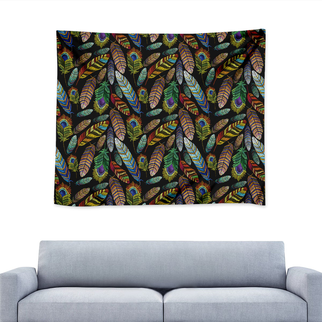Vintage Feather Pattern Print Tapestry