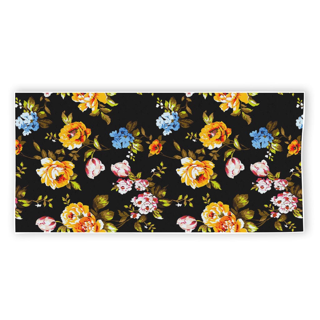 Vintage Floral Flower Pattern Print Beach Towel