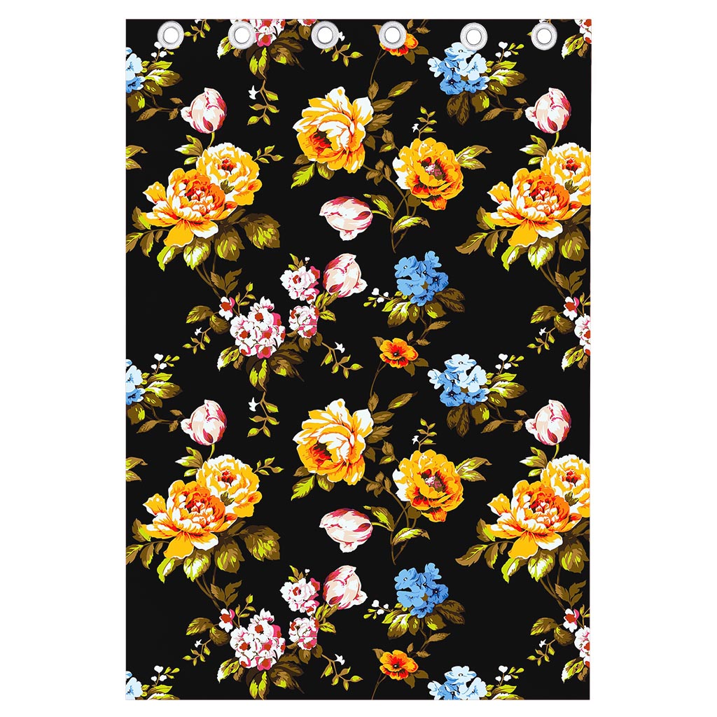 Vintage Floral Flower Pattern Print Curtain