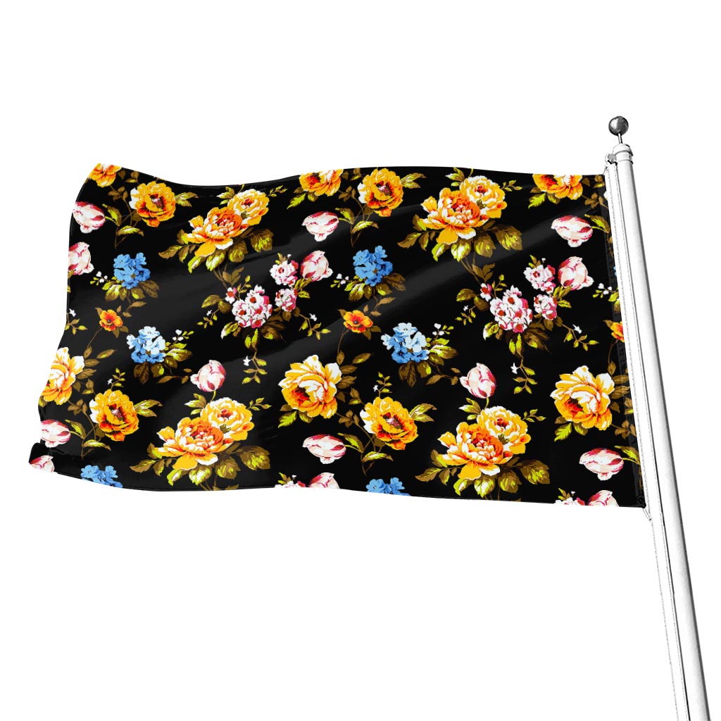 Vintage Floral Flower Pattern Print Flag