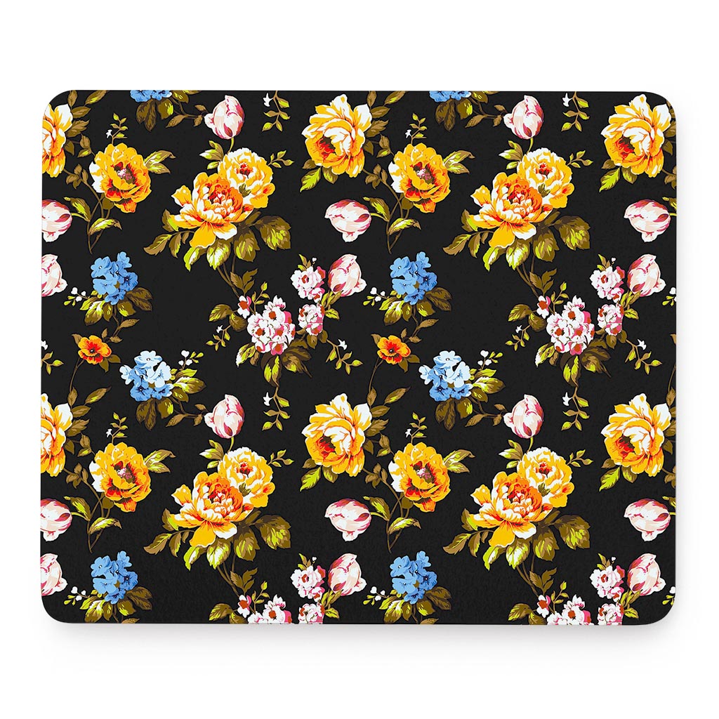Vintage Floral Flower Pattern Print Mouse Pad