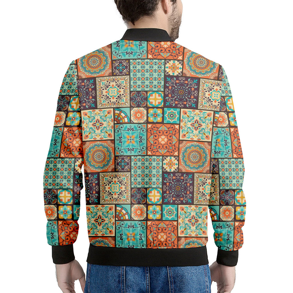 Vintage Floral Patchwork Pattern Print Men's Bomber Jacket