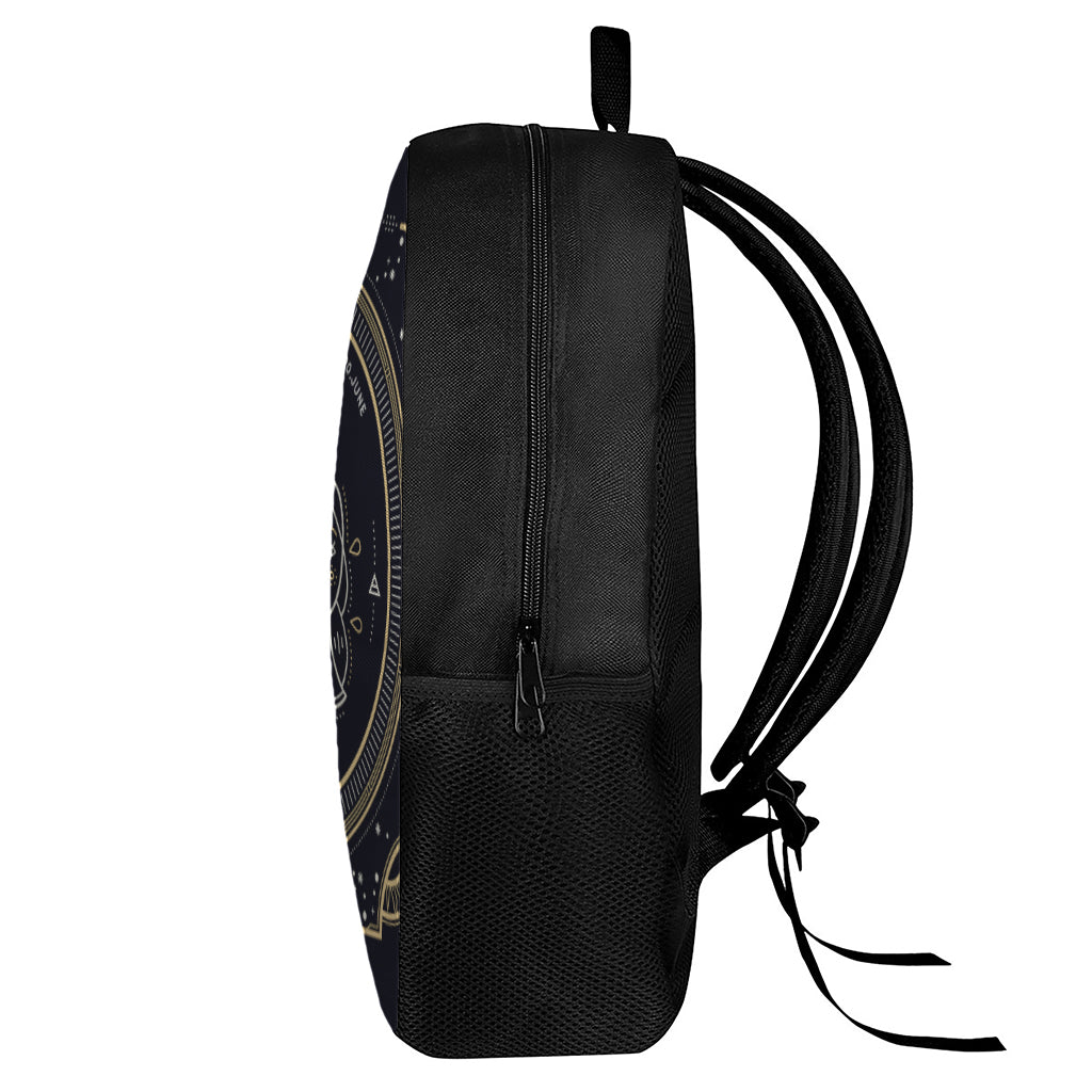 Vintage Gemini Zodiac Sign Print 17 Inch Backpack