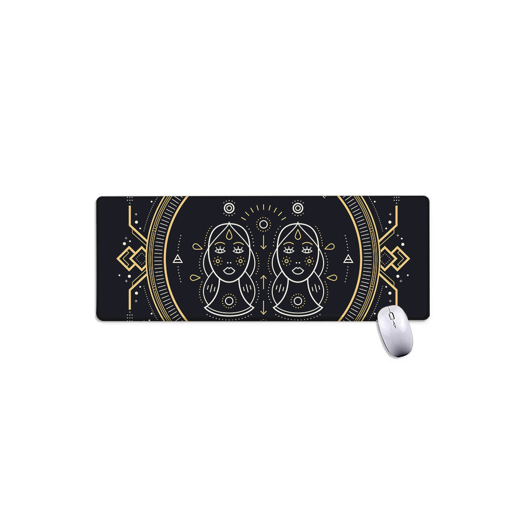 Vintage Gemini Zodiac Sign Print Extended Mouse Pad