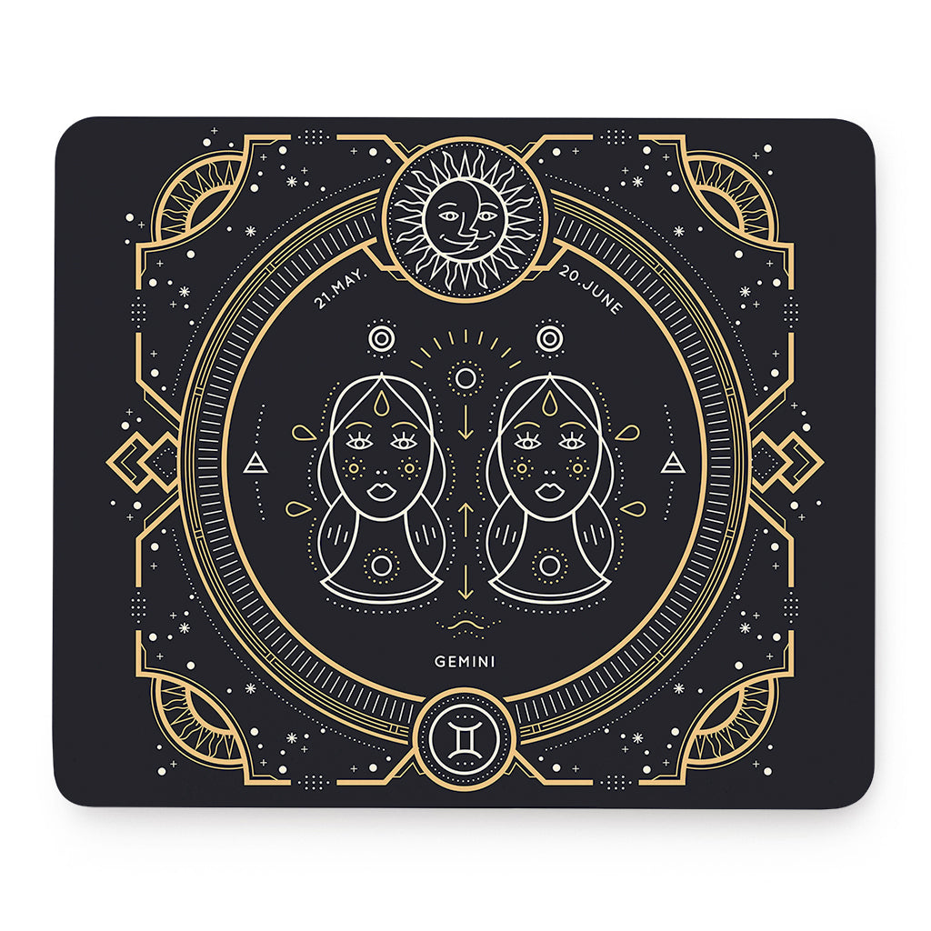 Vintage Gemini Zodiac Sign Print Mouse Pad