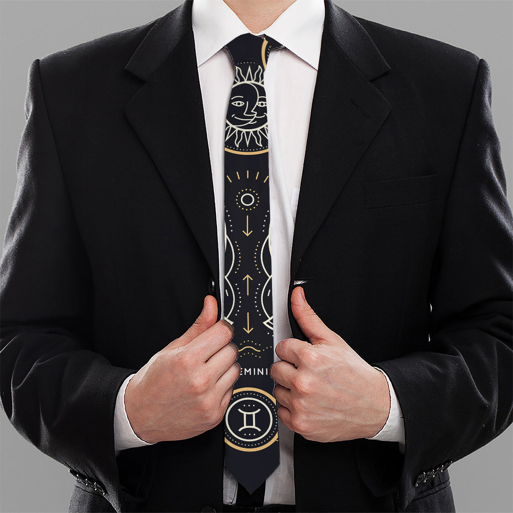 Vintage Gemini Zodiac Sign Print Necktie