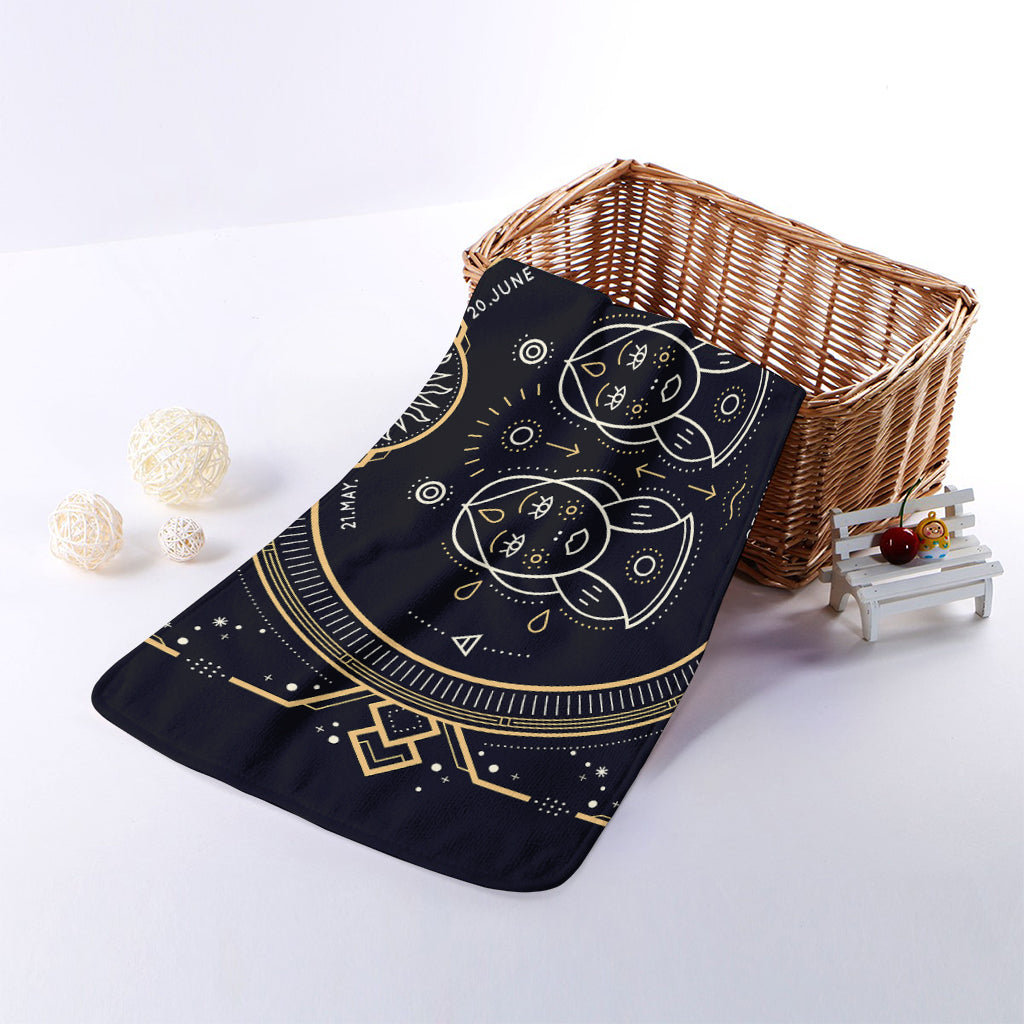 Vintage Gemini Zodiac Sign Print Towel
