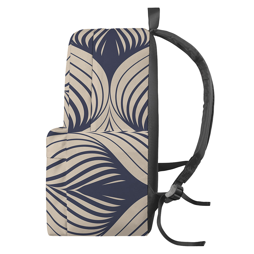 Vintage Geometric Leaf Pattern Print Backpack