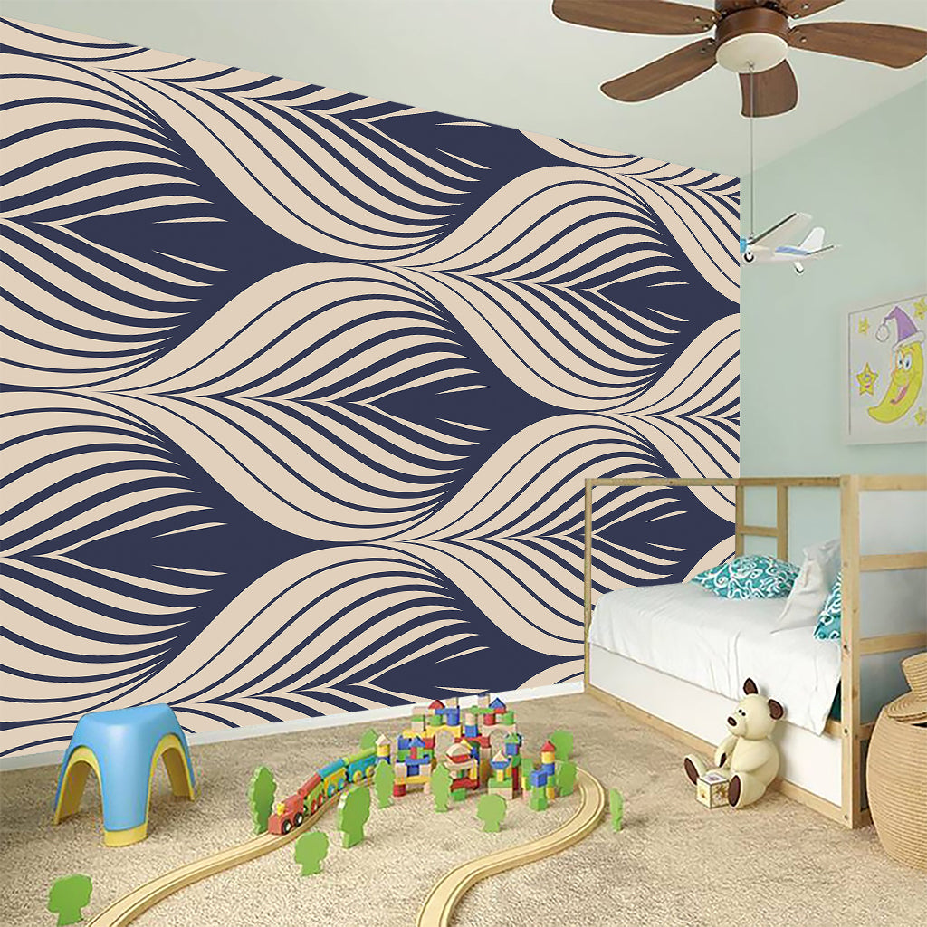 Vintage Geometric Leaf Pattern Print Wall Sticker