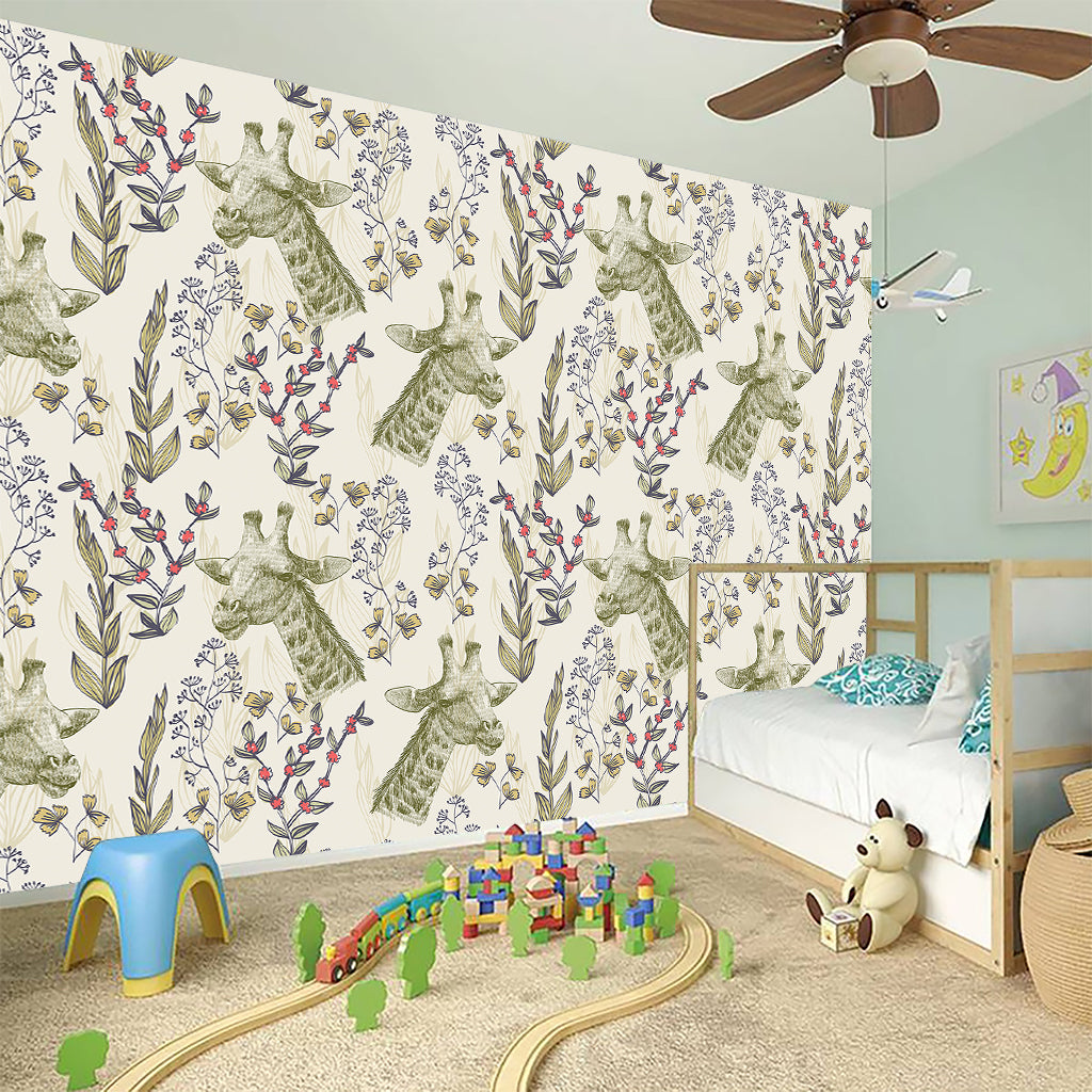 Vintage Giraffe Print Wall Sticker