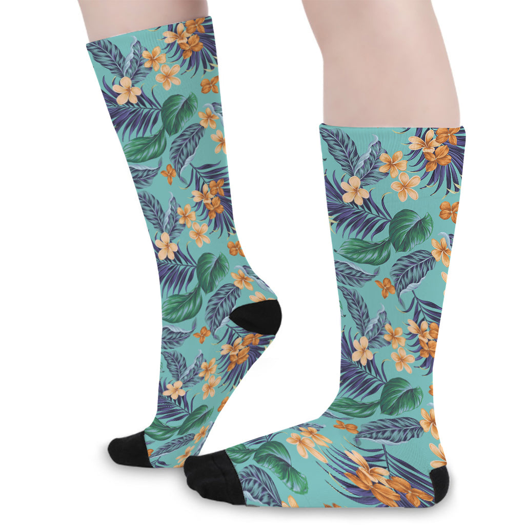 Vintage Hawaiian Aloha Pattern Print Long Socks