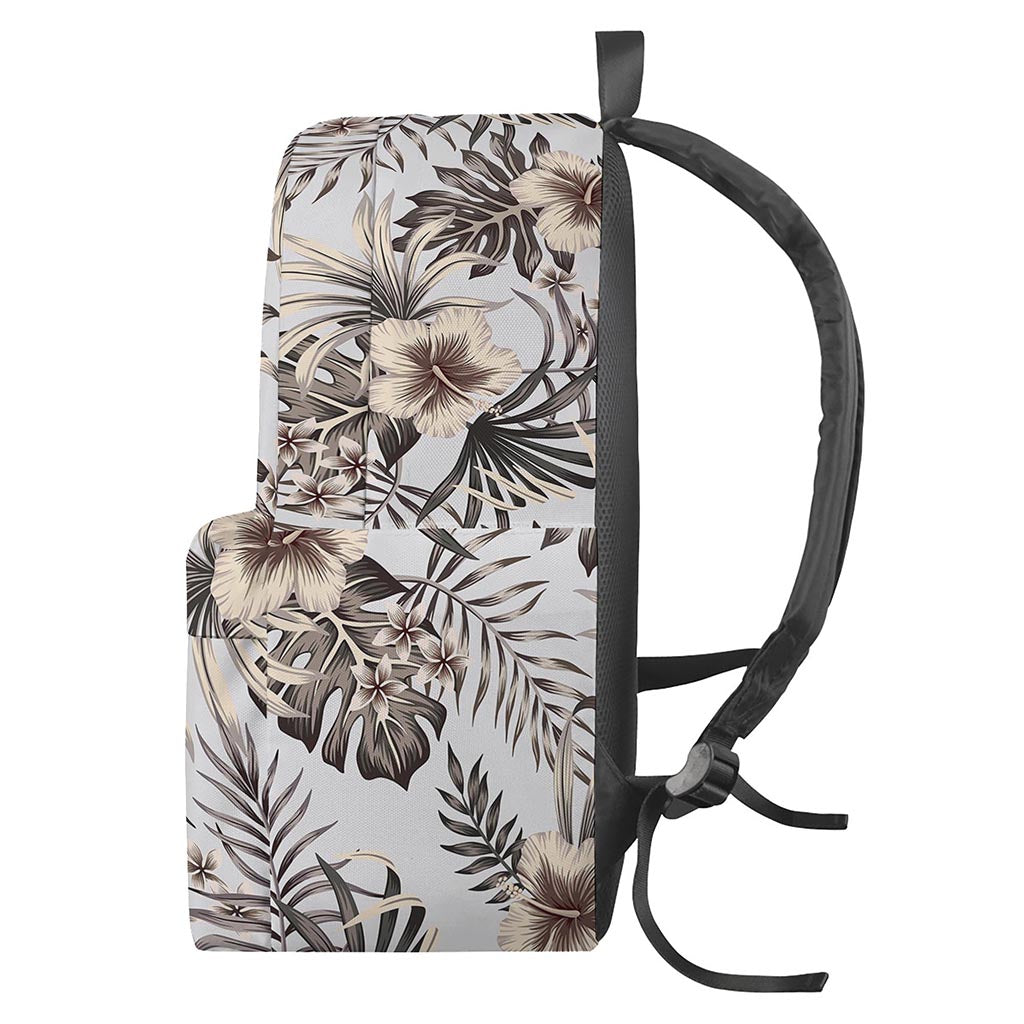 Vintage Hibiscus Plumeria Pattern Print Backpack