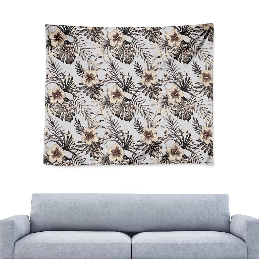 Vintage Hibiscus Plumeria Pattern Print Tapestry