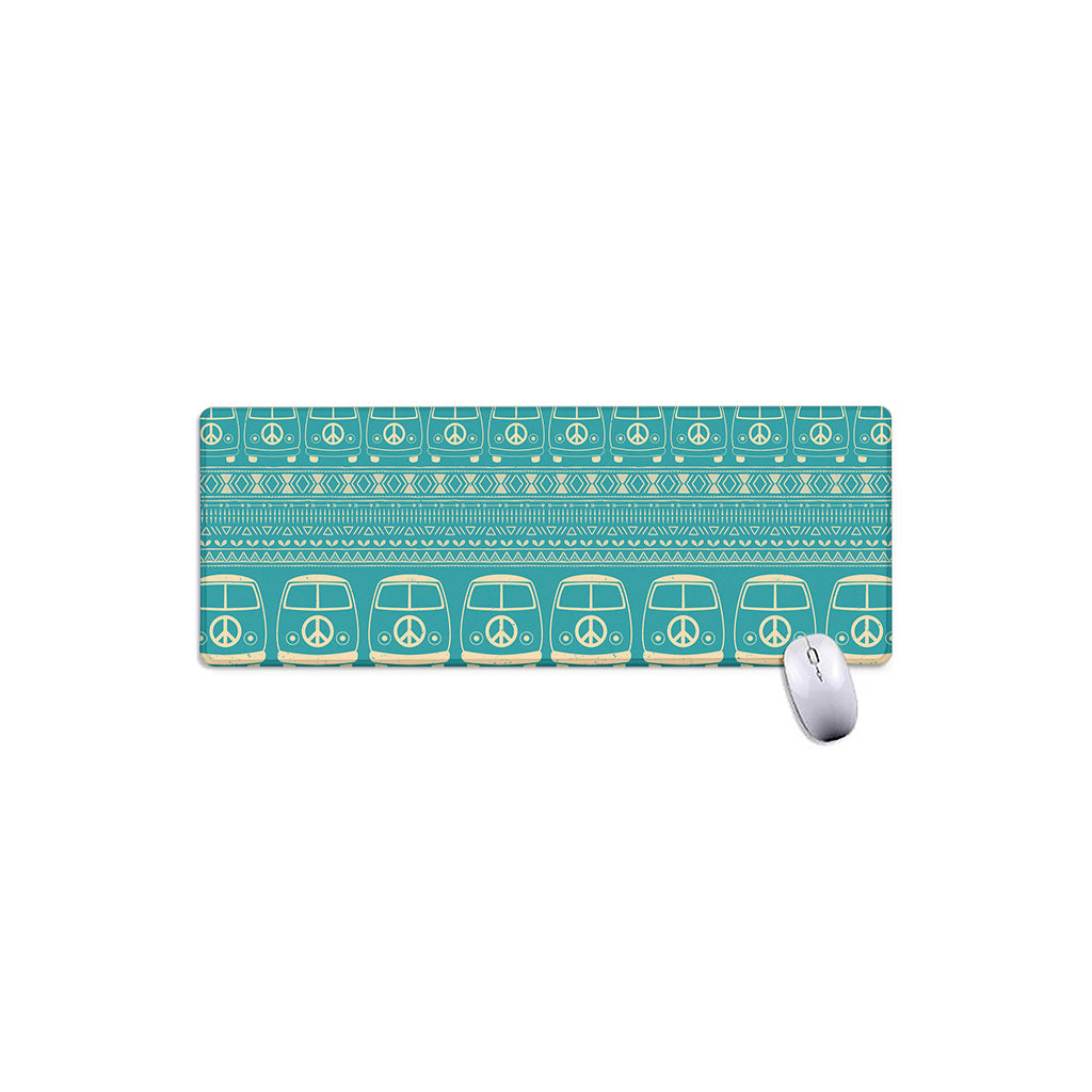 Vintage Hippie Van Pattern Print Extended Mouse Pad