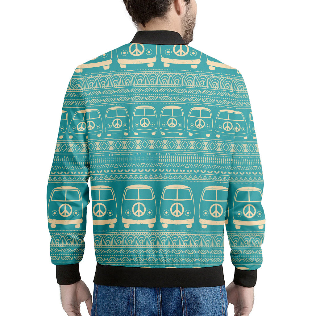 Vintage Hippie Van Pattern Print Men's Bomber Jacket