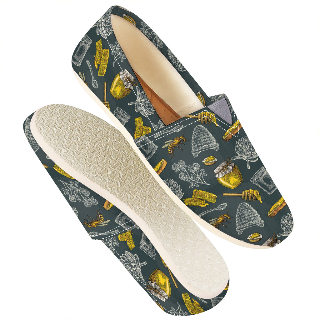 Vintage Honey Bee Print Casual Shoes