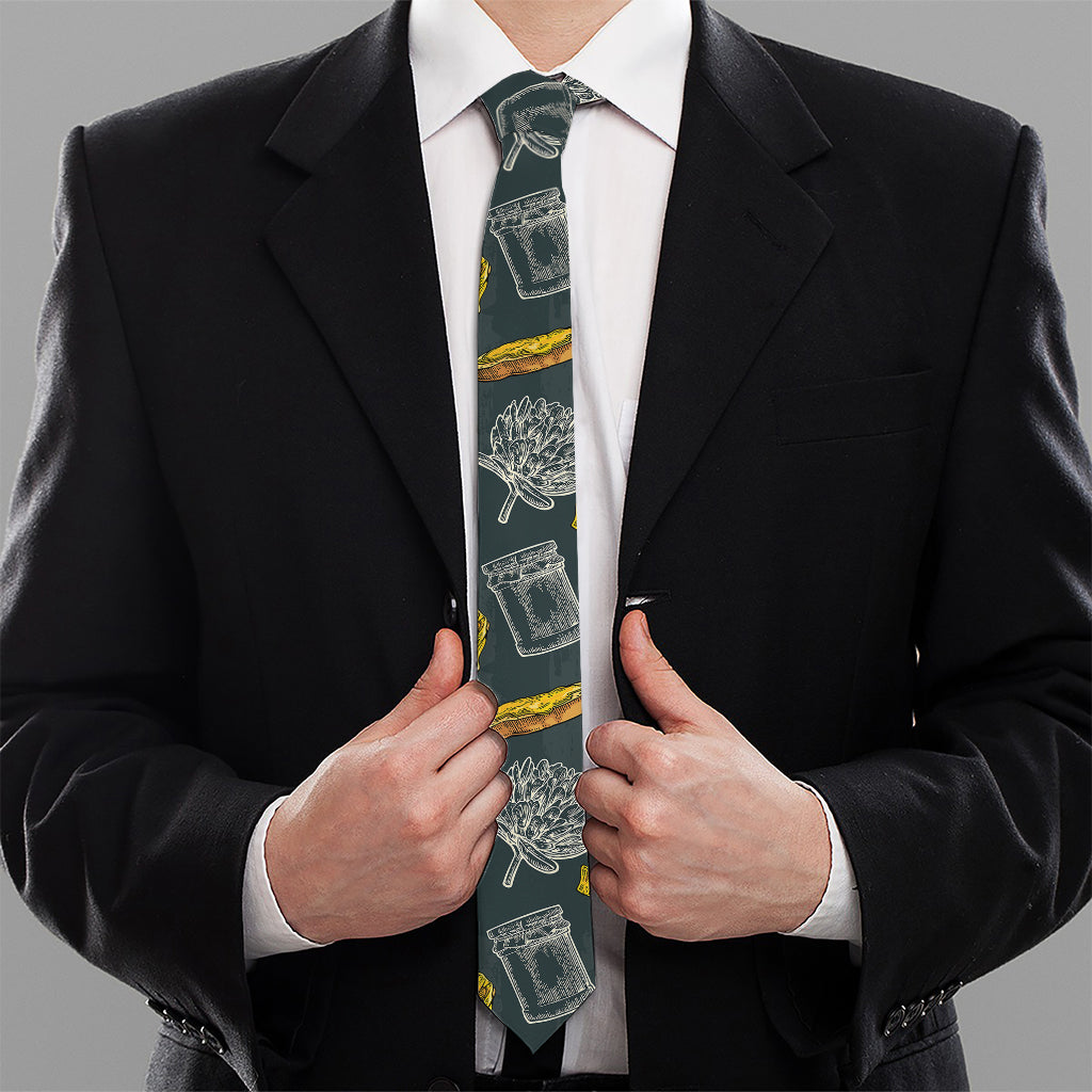 Vintage Honey Bee Print Necktie