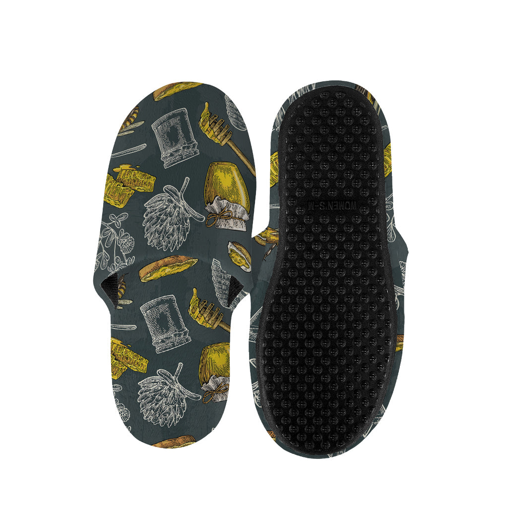 Vintage Honey Bee Print Slippers