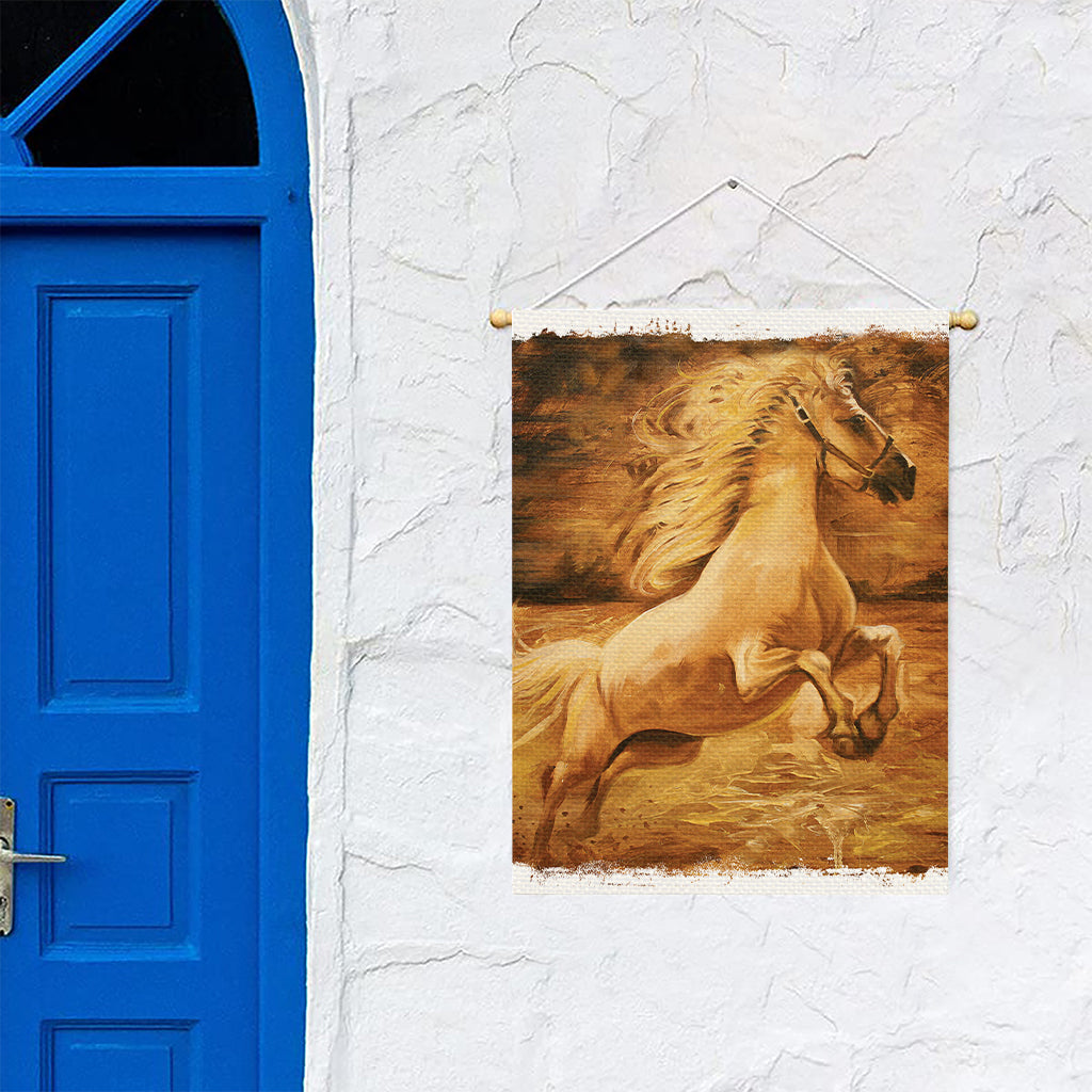 Vintage Horse Painting Print Garden Flag