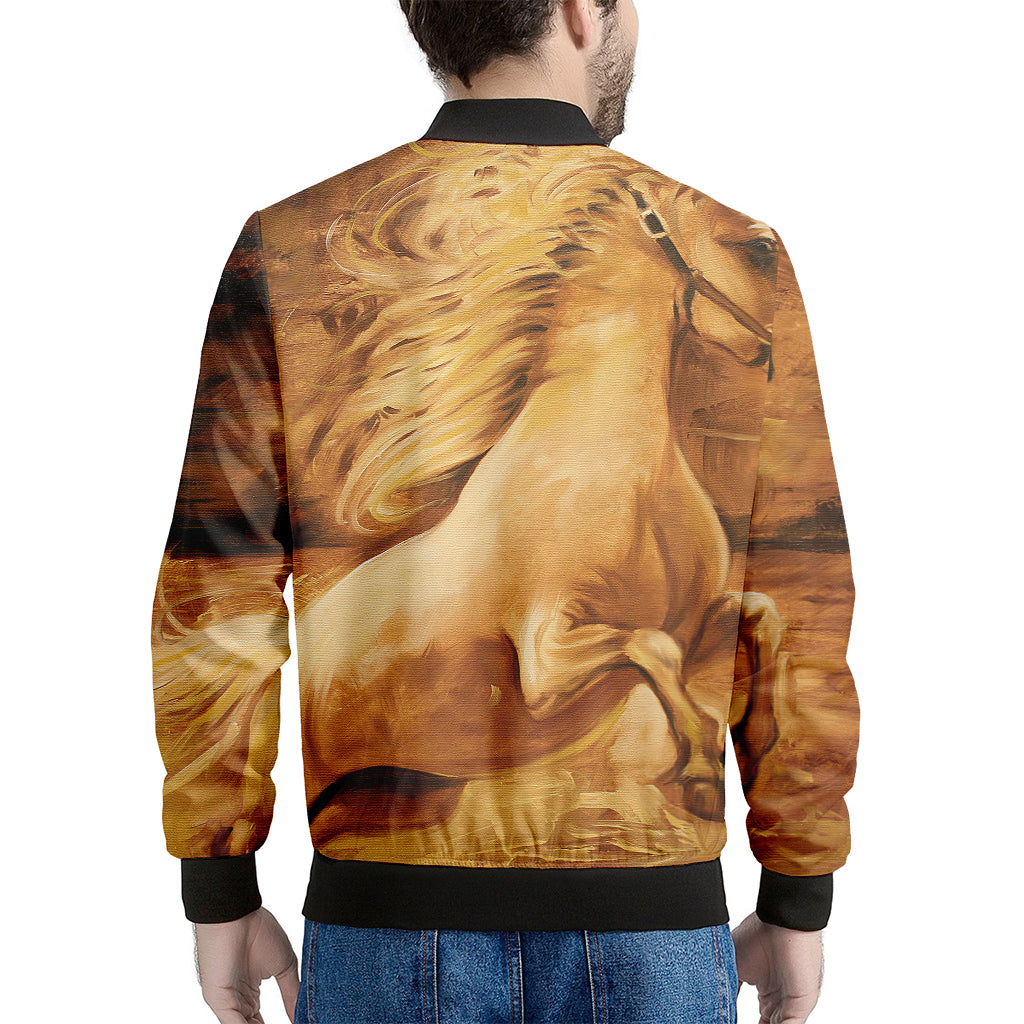Vintage Horse Painting Print Men's Bomber Jacket