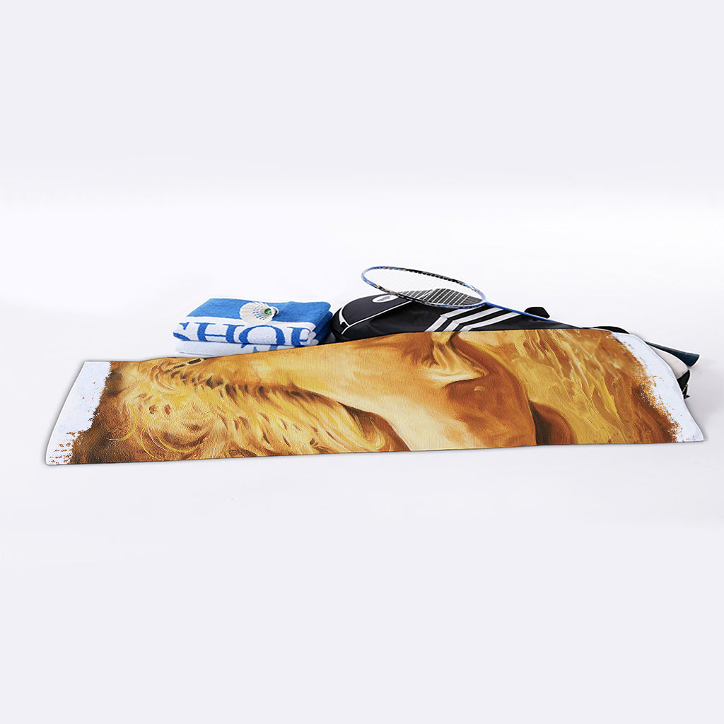 Vintage Horse Painting Print Sports Towel