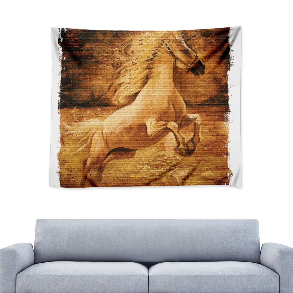Vintage Horse Painting Print Tapestry