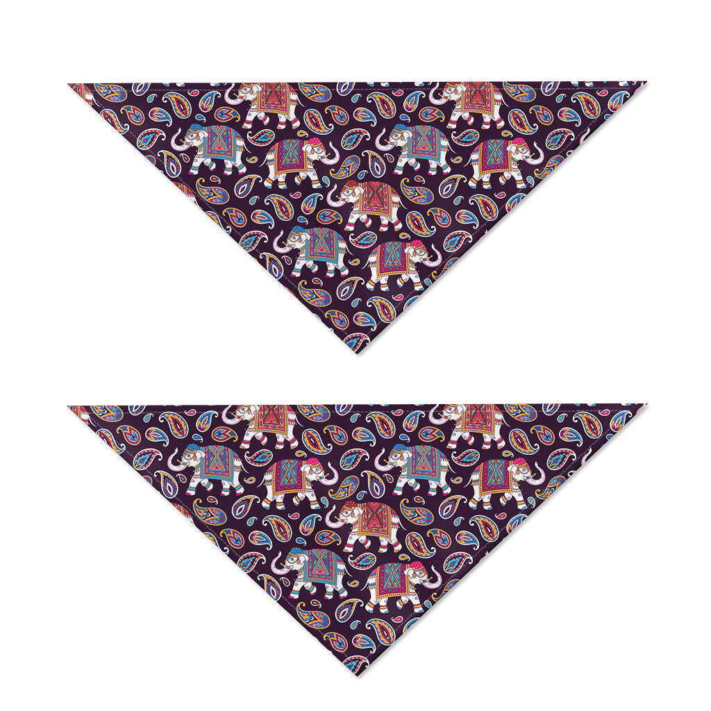 Vintage Indian Elephant Pattern Print Dog Bandana