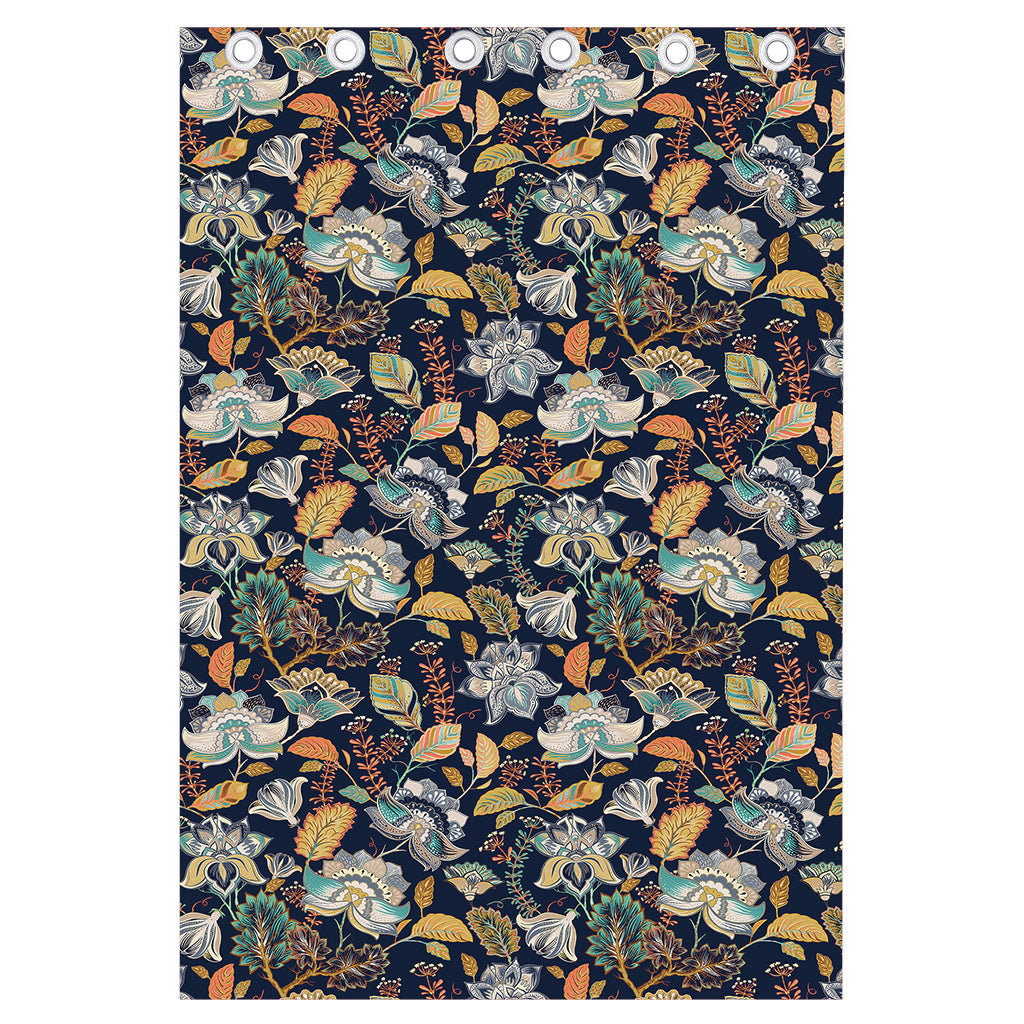 Vintage Indian Floral Pattern Print Curtain