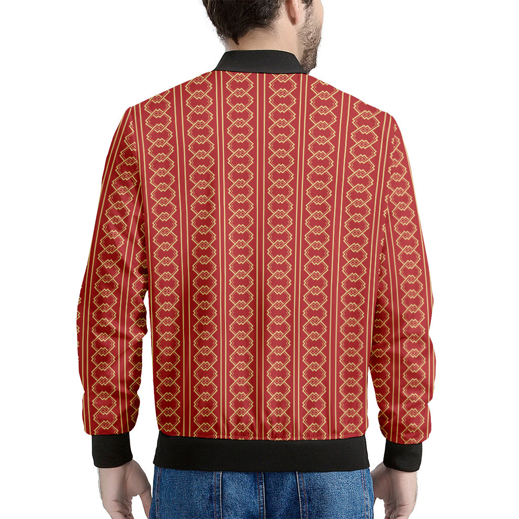 Vintage Japanese Pattern Print Men's Bomber Jacket