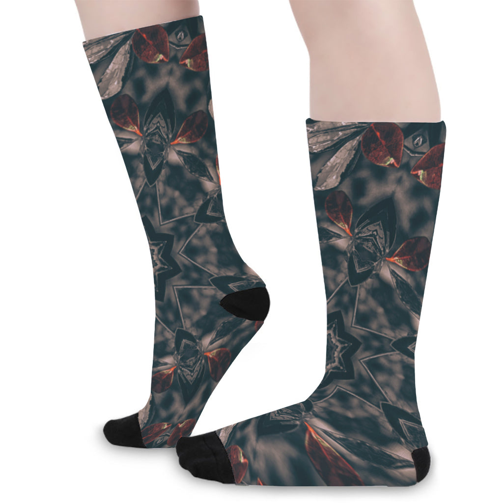 Vintage Kaleidoscope Print Long Socks