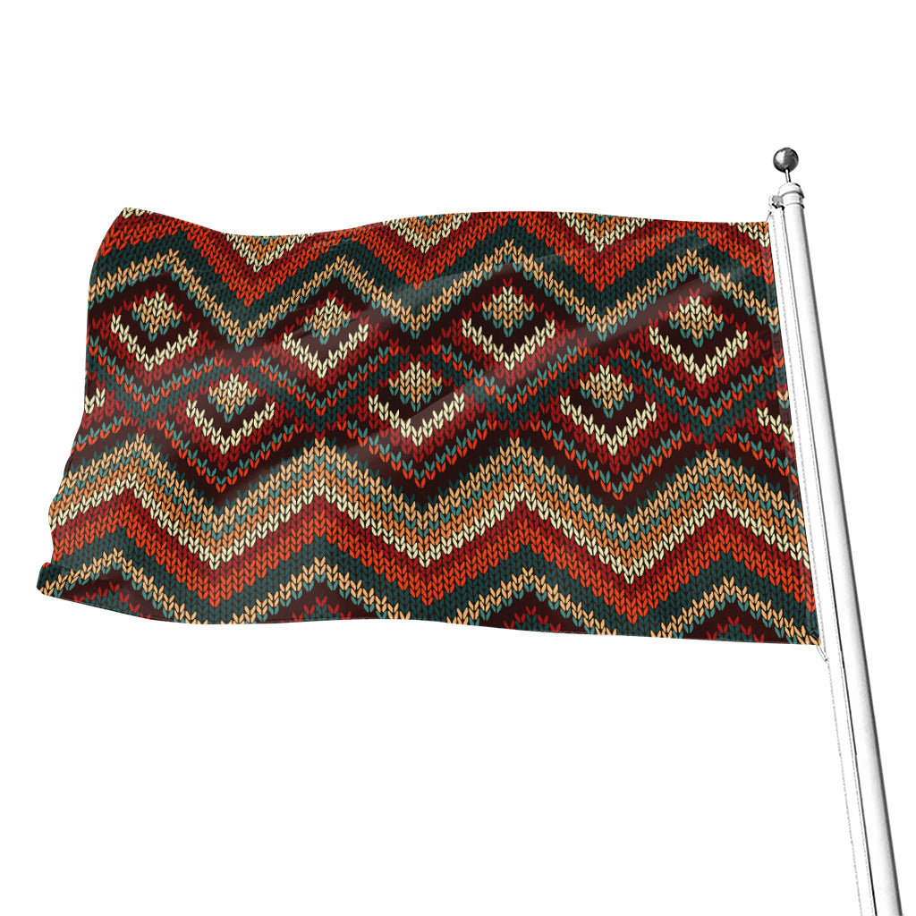 Vintage Knitted Pattern Print Flag