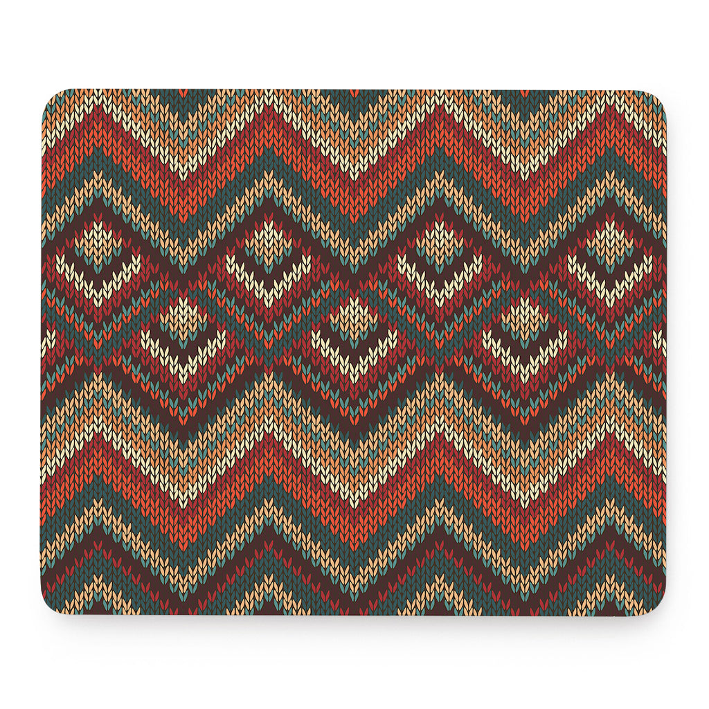 Vintage Knitted Pattern Print Mouse Pad