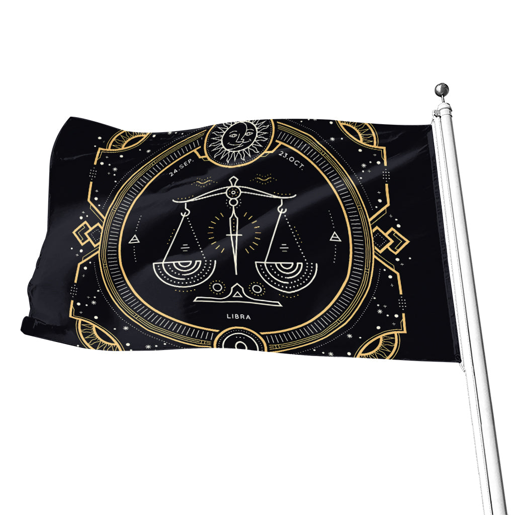 Vintage Libra Zodiac Sign Print Flag